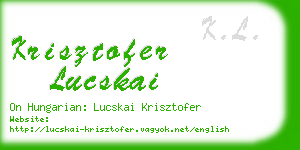 krisztofer lucskai business card